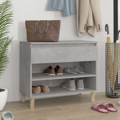 Meuble à Chaussures Étagère à Chaussures - Gris béton 70x36x60 cm Bois d'ingénierie BV374683 - BonneVie (1/5)