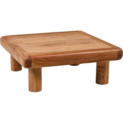 Tavolino basso quadrato da salotto in legno di acacia 80x80cm Galway