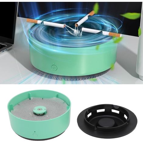 Cendrier Intelligent Auto-Extinguant Purificateur d'Air Multifonction Mini - Noir Vert (1/5)