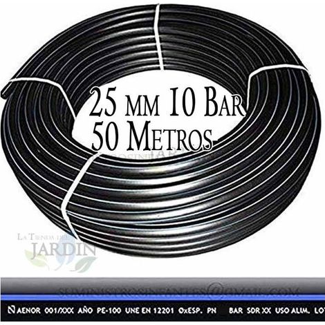 Rohr PE100 HD 50m 3/4'' 25mm PN10 flexible HDPE Wasserleitung Trinkwasserleitung Wasserleitungsrohr