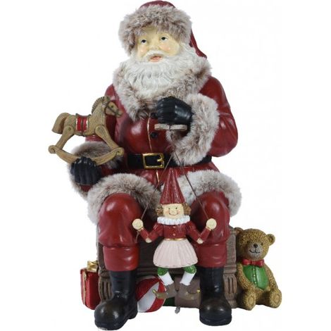 BABBO NATALE DECORATIVO CON GIOCATTOLI KAEMINGK PER ARREDO FESTIVO