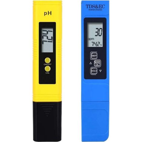 pH-mètre/EC multiparamètre numérique pour aquariums et piscines, conçu pour des contrôles réguliers d'acidité dans des échantillons de liquides domestiques.-AquaForge (1/2)