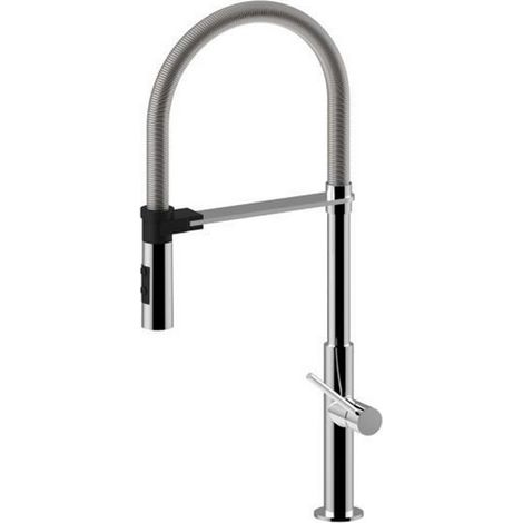 Miscelatore lavello cucina Chef con canna orientabile in ottone (1/4)
