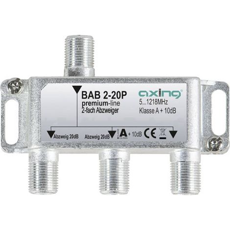 Axing BAB 2-20P Dérivateur TV câble 2 voies 5 - 1218 MHz X998471 (1/2)