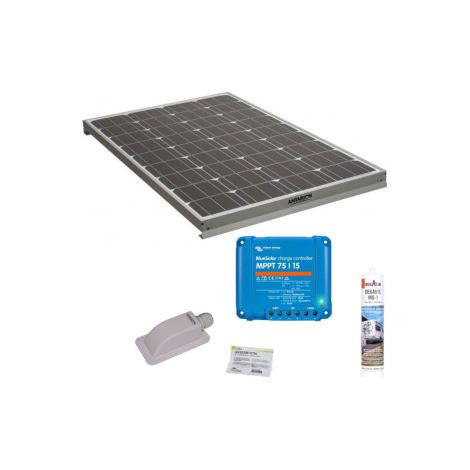 Pack panneau solaire monocristallin 120W – Régulateur MPPT 15A – Boîtier étanche – Pour camping-car et van – Antarion