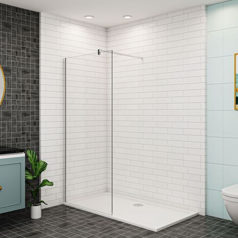 120x200cm+F Form:90cm Stabilisator Walk-In Dusche Duschabtrennung 8mm ESG Nano Duschwand Glas Duschkabine (1/5)
