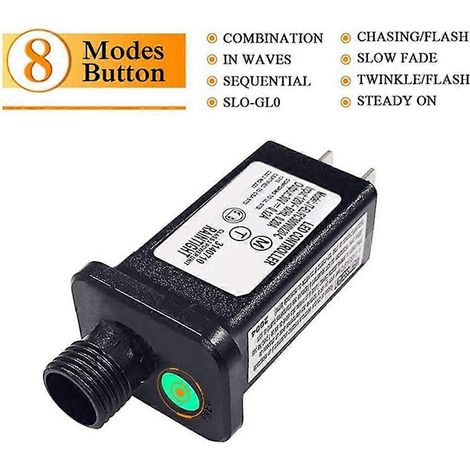 Alimentation par transformateur 24 V, compatible avec les décorations LED de Noël et d'Halloween (prise européenne). (1/5)