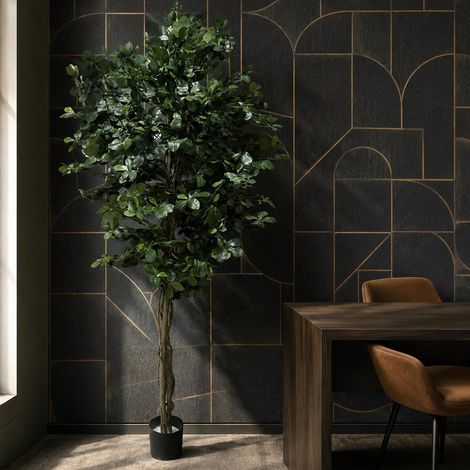 180cm Fire Retardant Black Olive Tree with 2925 Leaves and Natural Trunk - Premium Quality