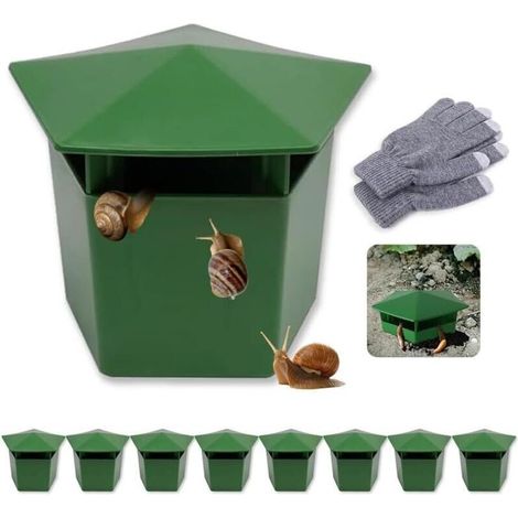 Set di 8 trappole per lumache e chiocciole da giardino – Trappola igienica riutilizzabile da riempire singolarmente per proteggere le piante (1/4)