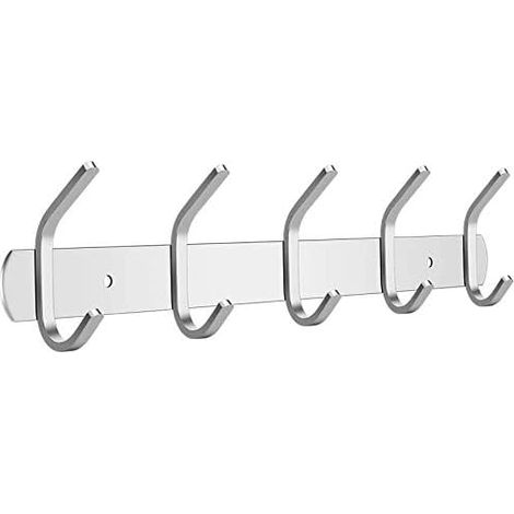 Wandgarderobe mit 5 Haken – Wandgarderobe aus Edelstahl, modernes Design, Handtuchhalter für Schlafzimmer, Flur und Badezimmer