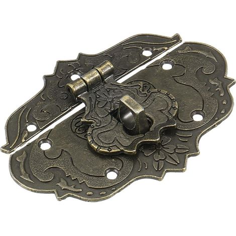 Antike Haspelverschlüsse 76x56mm für Truhen und Kisten, bronzefarben