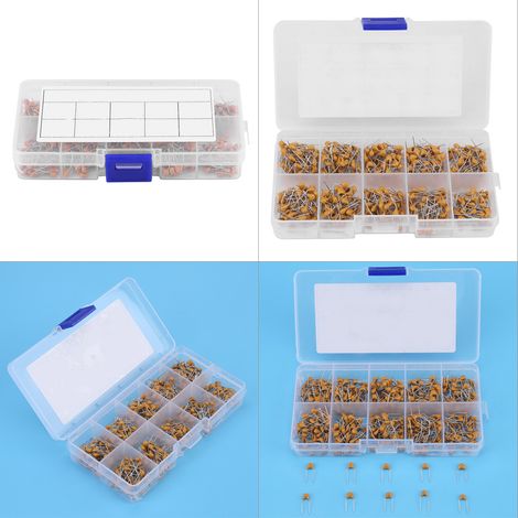 Lot de 500 condensateurs monolithiques en 10 spécifications différentes (1/4)