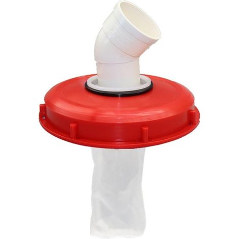 Coperchio filtro in plastica con sacchetto filtro per secchio IBC Ton compatibile con fori verticali e a T DN150 DN225 (DN225-45°) (1/5)