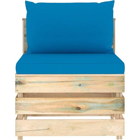 Maison Exclusive - Modulares Mittelsofa mit Kissen Grün Imprägnie (1/5)