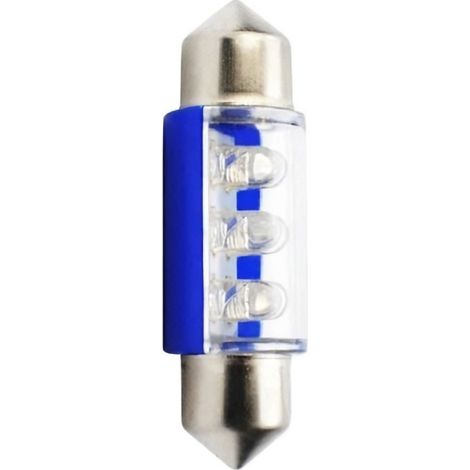 AMPOULES LED X 2 NAVETTE C5W 36MM BLEU 12V 0,40W (1/2)