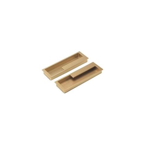Lntyq Set mit 2 eingelassenen Schiebetürgriffen aus Zinklegierung mit verdeckten Schrauben, modern und schlicht für Scheunenschubladen, Schränke, Kommoden (Mattgold) (1/5)
