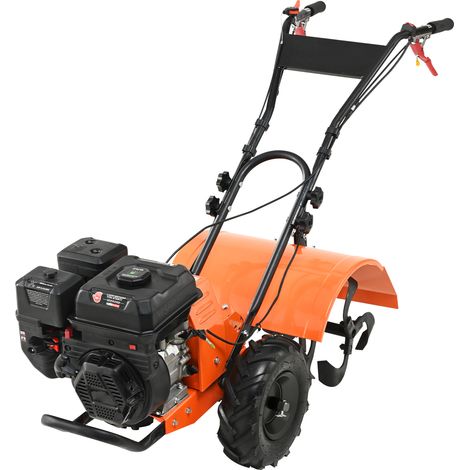 Mophorn Tiller Cultivator Gasbetrieben, 212CC 4-Takt, 4 Stahl verstellbare hintere Zinken, Garten und Feld, 110V, Bodenbearbeitung