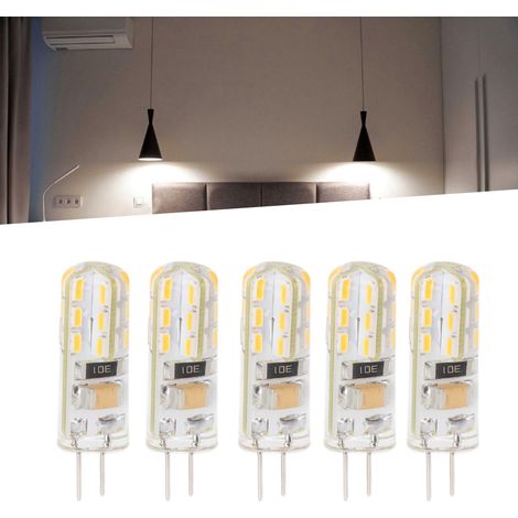 Ampoule LED G4, culot à double pied, ampoule en silicone, 1,5 W AC110 V 110 lm, ampoule d'éclairage extérieur, blanc chaud (1/5)