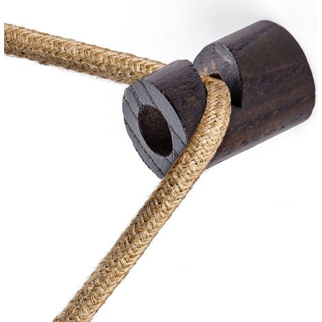 Creative-Cables 'V' Hook Decentrator - (bois effet wengé, diamètre 2 cm, hauteur 3 cm) - Pour câble électrique textile - Accessoires de montage inclus