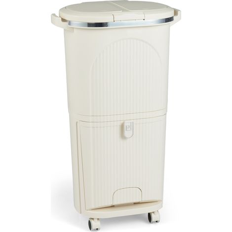 CASART 38L Trash Can Sorting Garbage Bin w/ Lids & 2 Detachable Buckets (1/5)