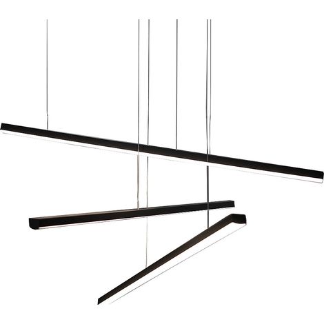 Suspension LED Trio noire 3 barres dimmable Maxlight (1/5)