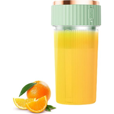 Mini mixeur portable avec gobelet mélangeur Extracteur de jus rechargeable Blender pour milkshakes et smoothies Mini blender idéal pour les voyages - Vert (1/5)