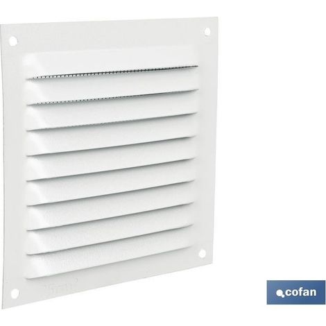 Pack de 5 grilles de ventilation en aluminium blanc avec moustiquaire 10 x 10 cm