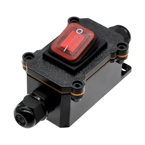 Interrupteur de câble étanche IP65, interrupteur marche/arrêt, 4 bornes des deux côtés, 12V DC 25A DPST, utilisation en extérieur (1/4)