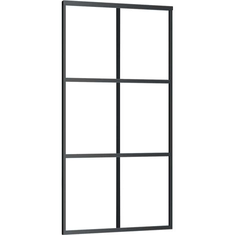 Maison Exclusive - Porte coulissante Verre ESG et aluminium 102x205 cm Noir (1/5)