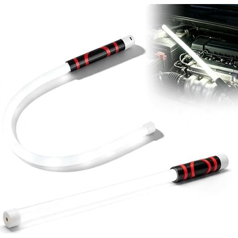 Lot de 2 lampes de travail LED flexibles de 76 cm, 800 lm, lampe d'atelier flexible avec 3 modes d'éclairage, lampe d'inspection rechargeable en silicone de type C, batterie pour réparation automobile (1/5)