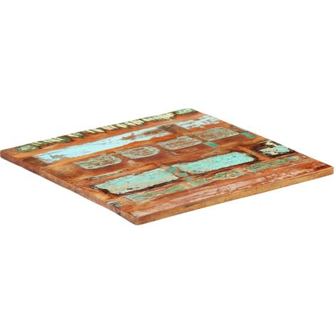 Dessus de table carré 70x70 25-27 mm Bois de récupération (1/5)