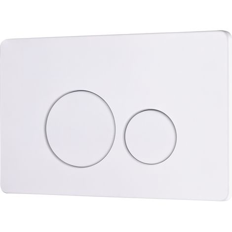Plaque commande double wc suspendu PAULA boutons ronds BASS inox blanc mat (1/5)
