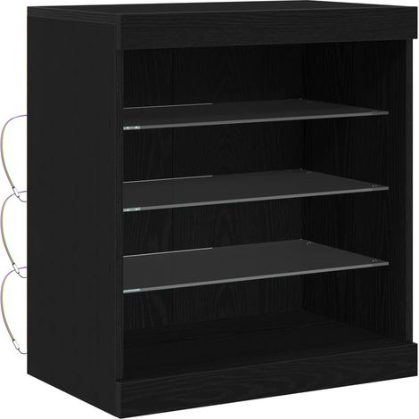 Maison Exclusive - Madia LED Rovere Nero 60,5 x 37 x 67 cm Legno multistrato