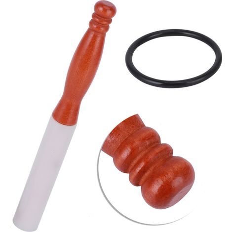 Marteau de méditation en caoutchouc pour bols chantants en cristal avec manche bois (1/5)