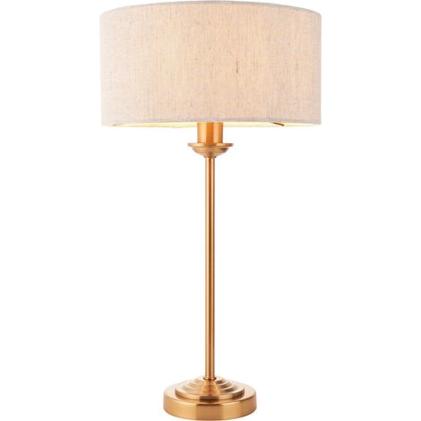Lampada da tavolo vintage ottone con paralume E14 Endon (1/5)