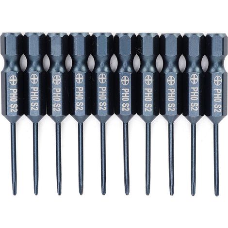Lot de 10 embouts cruciformes pour visseuse, résistance aux chocs, acier allié S2, outil manuel quincaillerie (1/5)