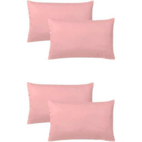 KLULK Set 4 Federe Per Cuscini Per Bambini 40x60 Cm,In Puro Cotone 100% Fibra Naturale In Tinta Unita Salome Made In Italy (1/5)