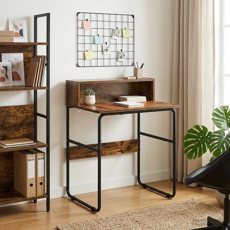 vidaXL Desk with Storage Smoked Oak 60 x 50 x 91 cm (1/5)