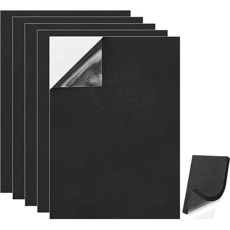 5pièces Plaque de Mousse Autocollant Noir,Protection en Mousse,Feuille de Mousses Néoprène Adhésive,210mmx300mmx3mm,Résistant aux Chocs,Antidérapant,Insonorisant,pour Bricolage,Meubles (1/5)