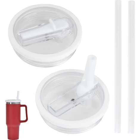 2 Pièces couvercle transparent étanche compatible avec Stanley Cup 40 oz, couvercle étanche avec paille, couvercle étanche, réutilisable et pour un usage quotidien et en voyage (1/5)