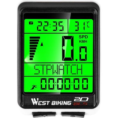 Compteur kilométrique sans fil pour vélo avec rétroéclairage 5 langues Imperméable Compteur kilométrique pour vélo (1/5)
