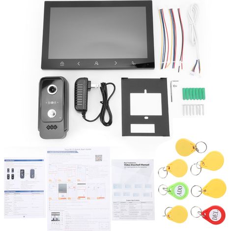TY – sonnette vidéo intelligente WiFi 10 pouces, 1080P HD, interphone intelligent avec application Mobile, déverrouillage NFC, BT, 2 bandes, 2.4G, 5G, système d'entrée de porte, prise US (1/5)