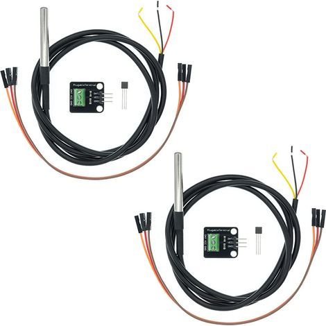 Packung mit 2 DS18B20 Temperatursensormodulen mit wasserdichter Edelstahlsonde, TO-92 für Arduino und Raspberry Pi (1/5)