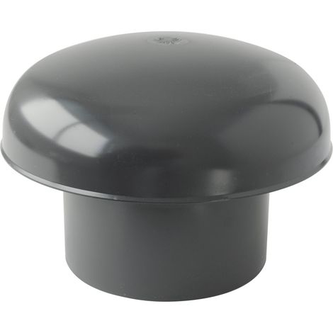 First Plast CDVM125A Cappello di Ventilazione Testa Esalatore in PVC, Nero, ø 125 mm (1/4)