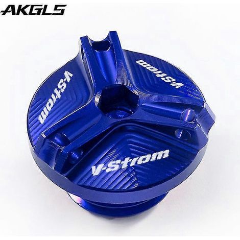 Bouchon de remplissage d'huile moteur (vis et protection) pour Suzuki V-Strom 650, 1000, 1050, 1050XT, V-Strom 250, DL250, DL650, DL1000 (bleu). (1/5)