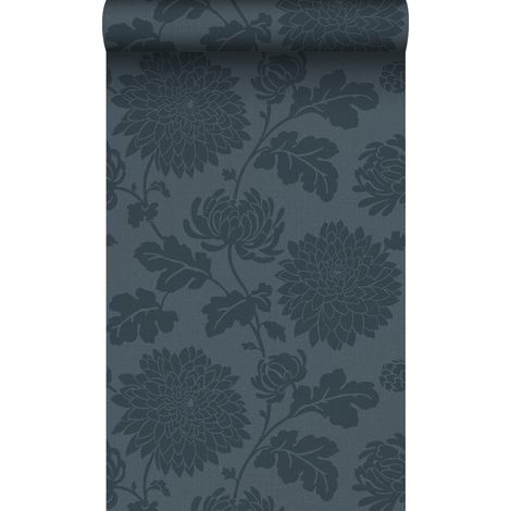 papier peint fleurs bleu foncé - Origin Wallcoverings (1/5)