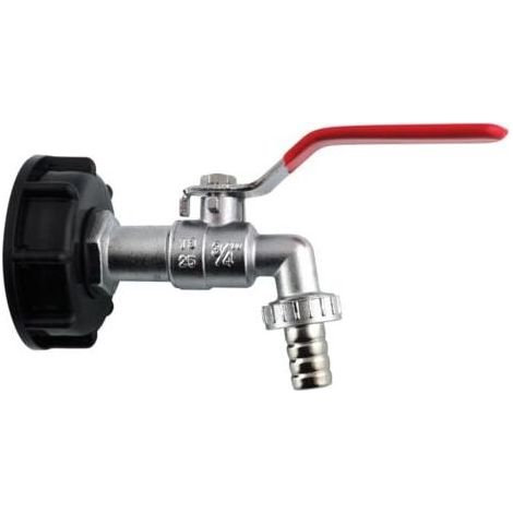 Raccord S60x6 avec vanne pour cuve IBC