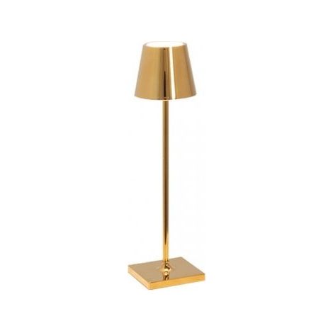 Lampada a led da tavolo Poldina Pro Micro Oro Lucido ricaricabile e dimmerabile con batteria fino a 12 ore