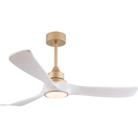 Deckenventilator mit Beleuchtung 132cm Fernbedienung Reversibler DC-Motor ABS Modern Gold und Weiß (1/5)