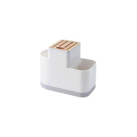Organizzatore da cucina in plastica per posate, porta posate con scolapiatti - Crezuo